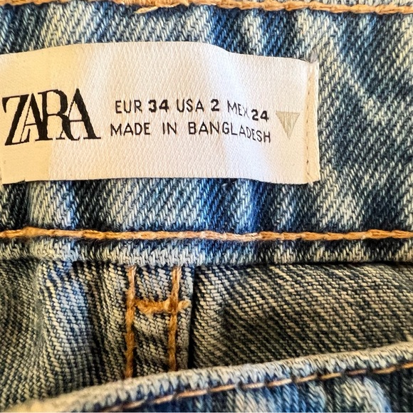 Zara Straight Leg Cargo Jeans - Size 24 - Picture 4 of 4